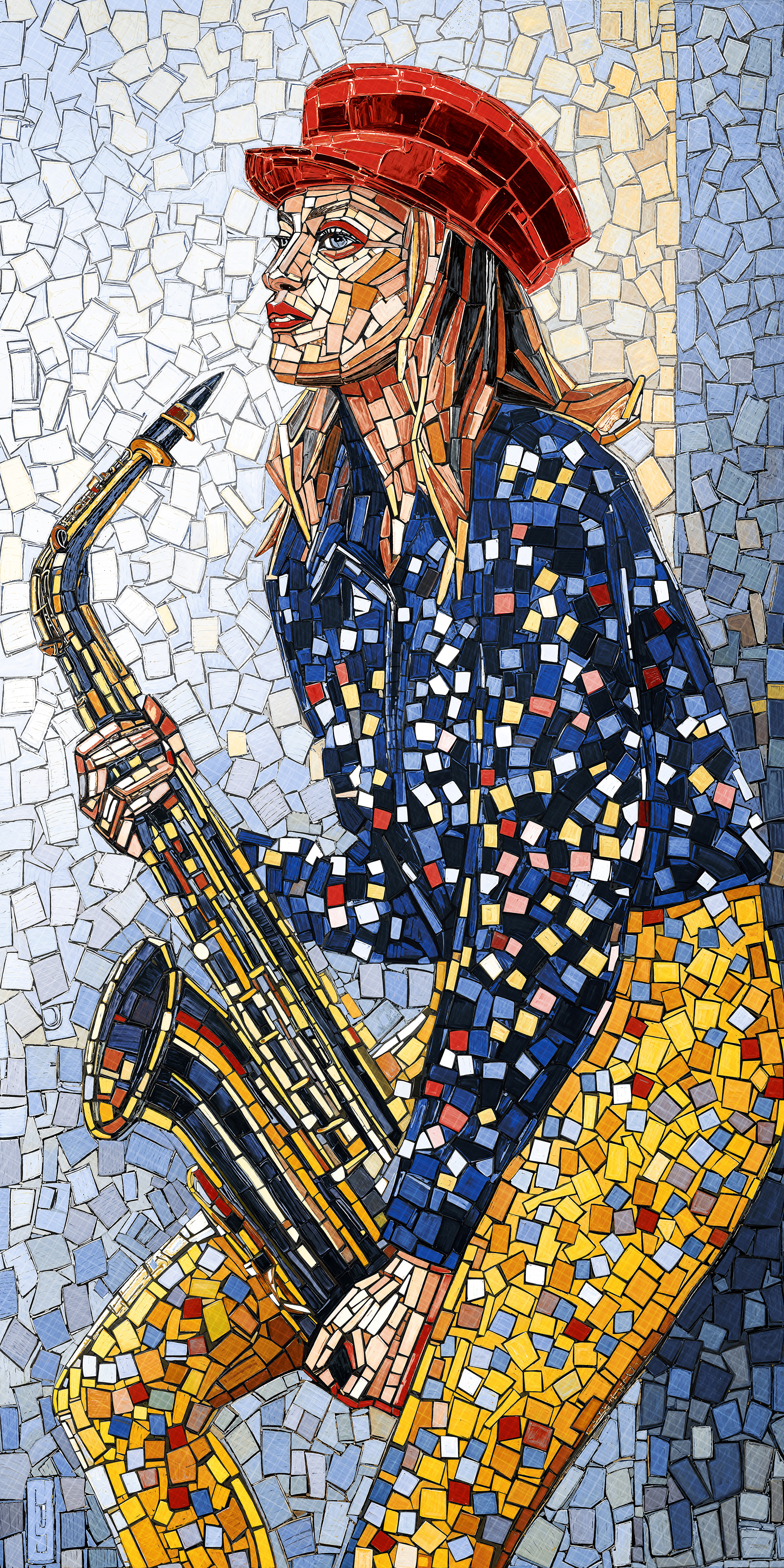 Декоративное панно MDetails Trumpet Lady (набор из 4шт. 60x120) 120x240